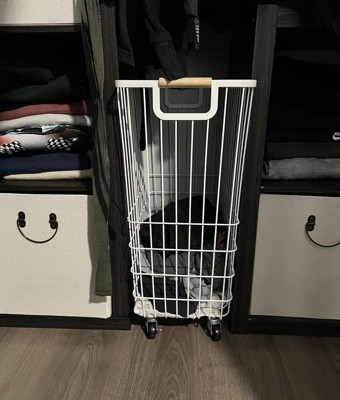 Wire Rolling Laundry Hamper - Brightroom™: White Steel Clothes Hamper ...