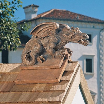 Design Toscano Apex, the Winged Dragon Sculptural Roof Cresting