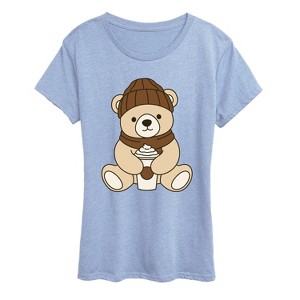 Women's - Instant Message - Coffee Bear Short Sleeve Graphic T-Shirt - 1 of 3