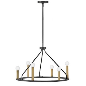 Lark Lazlo 6 - Light Chandelier in  Black/Lacquered Brass - 1 of 4