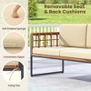 Tangkula Set of Outdoor 4 Acacia Wood Furniture Set with Heavy Duty Metal Frame Soft Seat & Back Cushions Beige - 3 of 4
