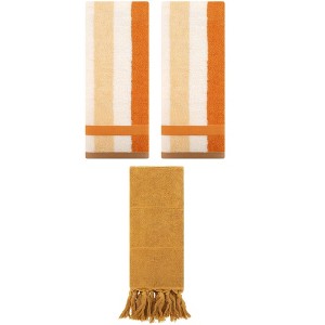 REGALWOVEN 3 Packs Cotton Absorbent Soft Decorative Bathroom Hand Towel for Kitchen - 1 of 4