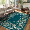 Fulvari Washable Rug,Botanical Area Rugs for Living Room,Non-Slip Soft Rug for Bedroom, Vintage Low Pile Dining Room Floral Rug Carpet - 3 of 4
