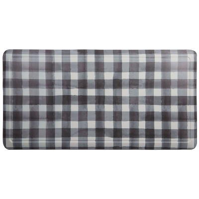 Cat Cora 39" x 19" Buffalo Check Printed Embossed Gentle Step Kitchen Mat