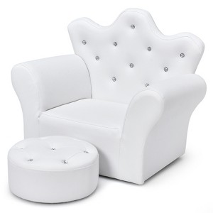 Infans Kids Sofa Toddler Couch Princess Armchair Children Gift w/ Ottoman - 1 of 4