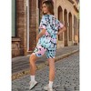 INSPIRE CHIC Women Maternity Set Tie Dye Short Sleeve and Shorts Set Pregnancy Pajama Outfits Bike Shorts - 4 of 4