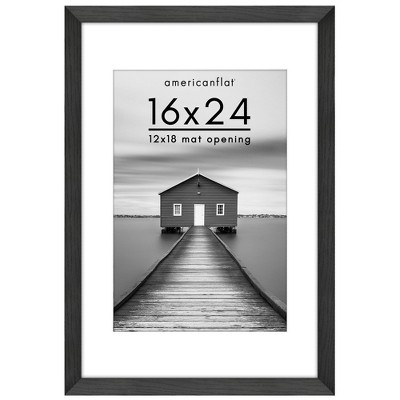 Americanflat Wide Molding Picture Frame with Mat