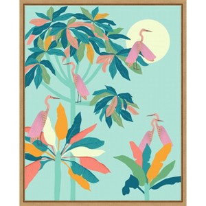 Amanti Art Drawn To the Moon Herons by Uma Gokhale Framed Canvas Wall Art - 1 of 4
