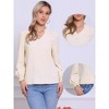 Allegra K Women's Vintage V Neck Long Sleeve Ruffle Collar Blouses - 2 of 4