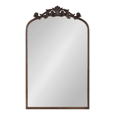 Arendahl Vintage Bronze Arched Wall Mirror with Garland Crown