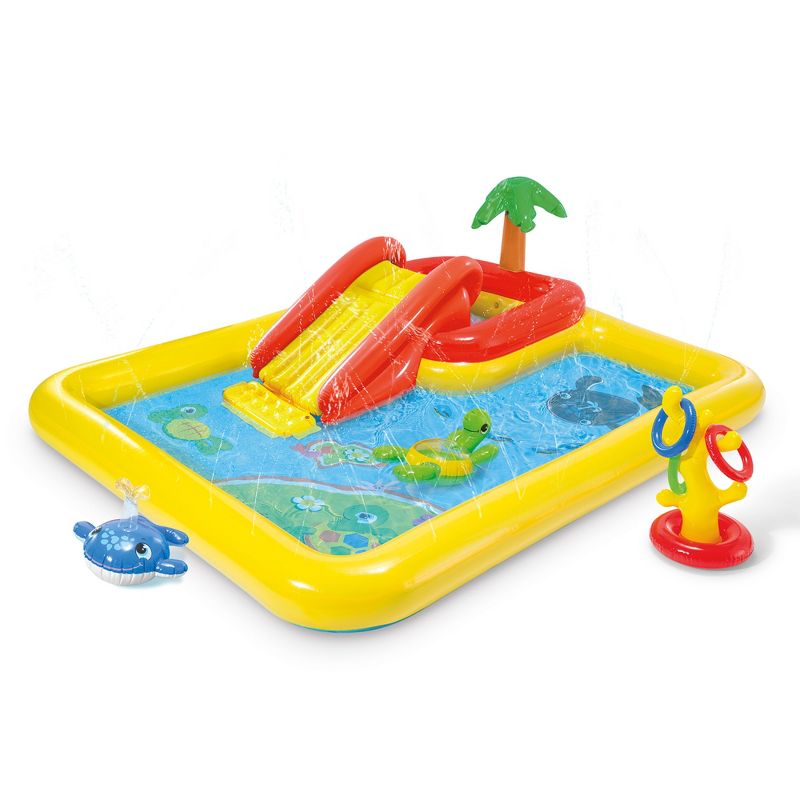 Intex 100" x 77" Inflatable Ocean Play Center Kids Backyard Kiddie Pool & Games, 1 of 7