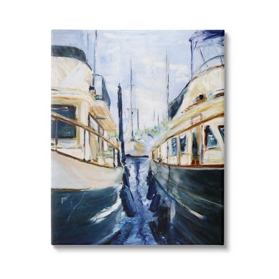 Stupell Industries Marine Harbor Docked Boats Canvas Wall Art