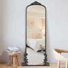 PexFix 29 in. W x 68 in. H Large Wall Mirror Free Standing Metal Mirror Full Mirror Carved Floor Mirror in Black - 2 of 4