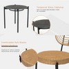 VYNXARIA 3 Pieces Of Luxury Outdoor Wicker Furniture - Patio Bistro Style Table And Chair Combination,Weather-resistant PE Wicker Weave - 3 of 4