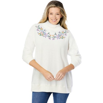 Woman Within Layered-Look Sweatshirt