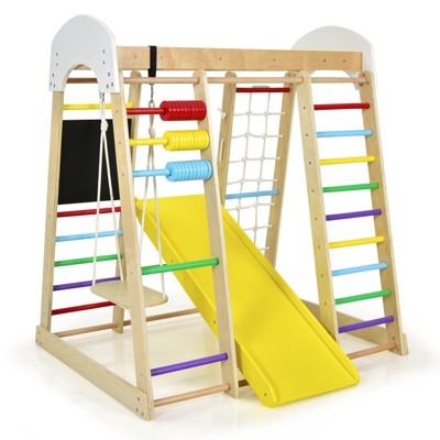 Infans Indoor Playground Climbing Gym Kids Wooden 8 in 1 Climber Playset  for Children