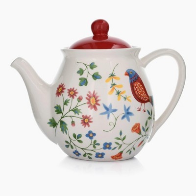 DUKA 51-OZ Ceramic Folk Art Inspired Teapot