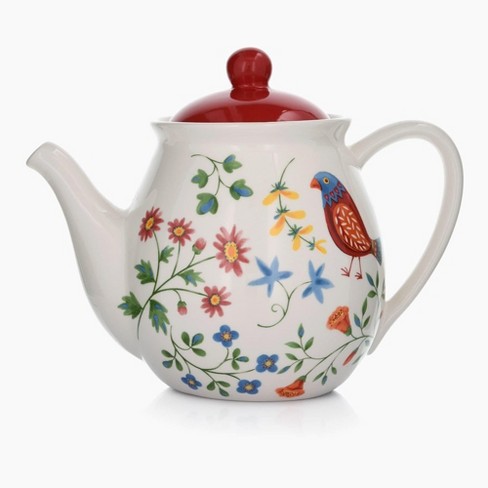 DUKA 51-OZ Ceramic Folk Art Inspired Teapot - image 1 of 4