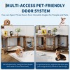 Rustic Dog Crate Furniture, Wood Metal Kennel Table with 3 Doors, Rustic Dog Cage Indoor Decorative - 3 of 4