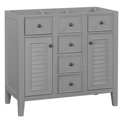 NicBex 35" Bathroom Storage Cabinet without Sink, Bathroom Vanity, 2 Spacious Cabinets and 5 Functional Drawers for Bathroom