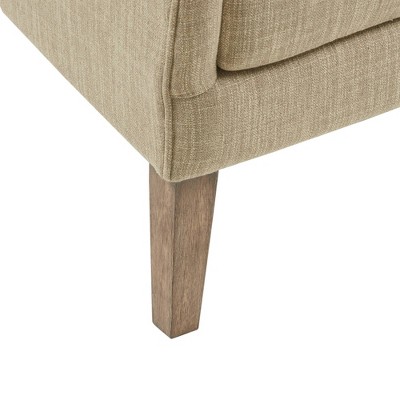 Taupe Multi High Wingback Accent Chair with Wood Legs