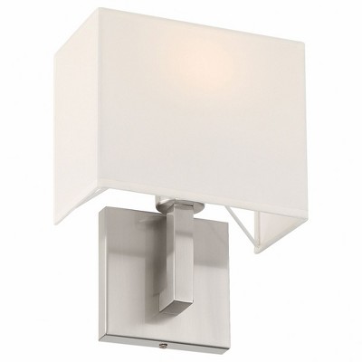 Mid Town Brushed Steel LED Wall Sconce with Milky Shade