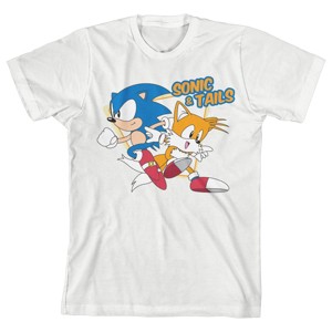 Sonic The Hedgehog Sonic & Tails Boy's White T-shirt - 1 of 2