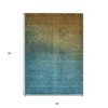 Brown Blue And Taupe Ombre Washable Indoor Outdoor Area Rug - 3 of 4