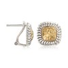 Ross-Simons Sterling Silver and 14kt Yellow Gold Square Earrings - 3 of 4