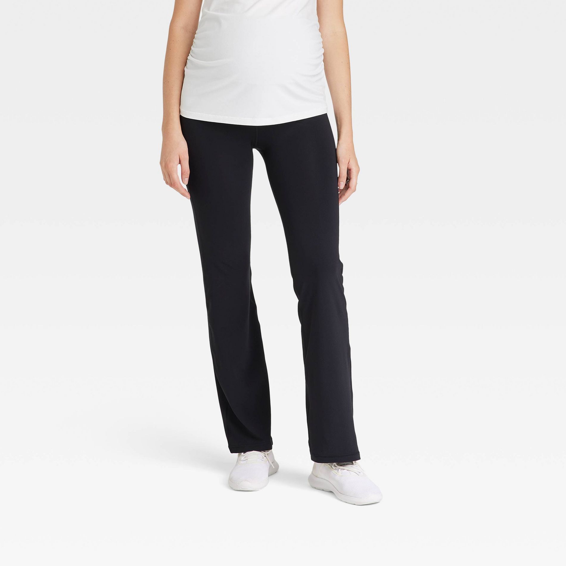 High-Rise Flare Yoga Maternity Pants - Isabel Maternity by Ingrid & Isabel™ Black L: Bottoms, Pull-On
