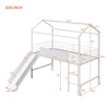 NicBex Fun Twin Size Loft Bed with Slide,Metal Loft Bed with Two-sided writable Wooden Board for Kids - 3 of 4