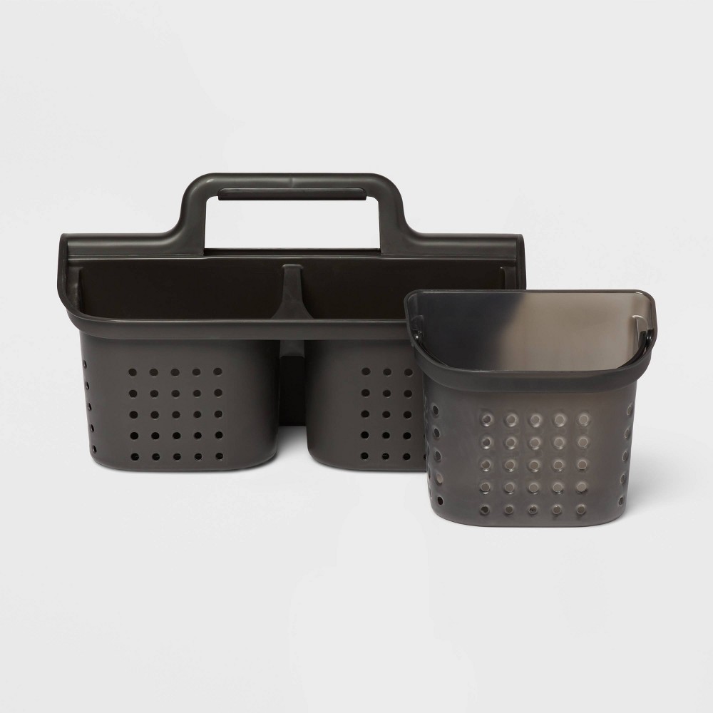 2 in 1 Bath Caddy PP Black - Room Essentials™(1 pack)