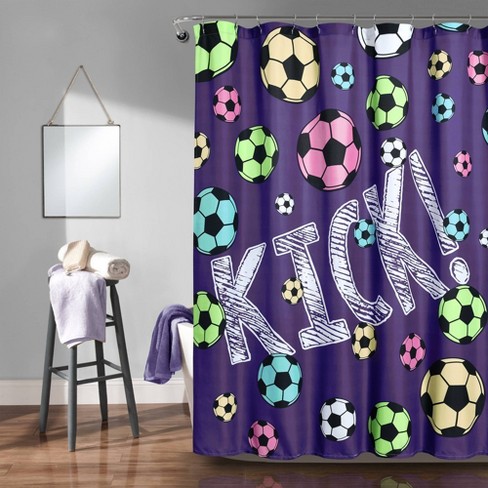 Vercico Sports Shower Curtain Set for Bathroom Decor Shower Curtain,Boy  Football Odorless Curtain for Bathroom Showers and Bathtubs, 72 x 72 inches