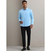 INSPIRE CHIC Men's Long Sleeve Button Down Solid Color Business Dress Shirt - 2 of 4