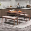 Costway 2 PCS 45" Farmhouse Backless Bench with Rubber Wood Legs & Fabric Padded Seat - 2 of 4