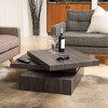 Modern Black Oak Small Oval/Square Wood Rotatable Coffee Table Rotating End Table Cool Coffee Tables-Cuddlewood - 2 of 4