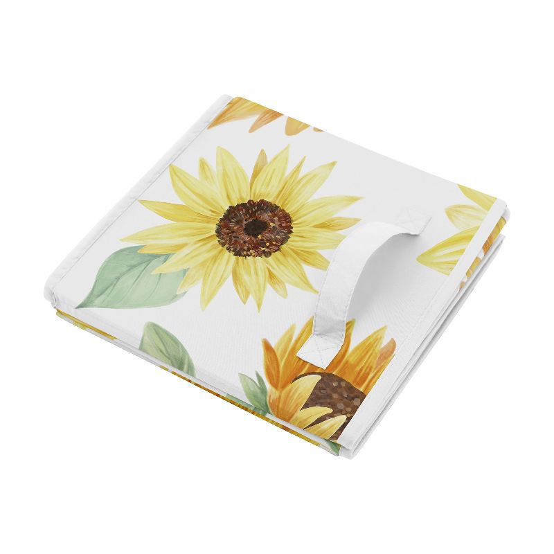 Sweet Jojo Designs Girl Fabric Storage Toy Bin Sunflower Yellow Green and Brown, 5 of 6