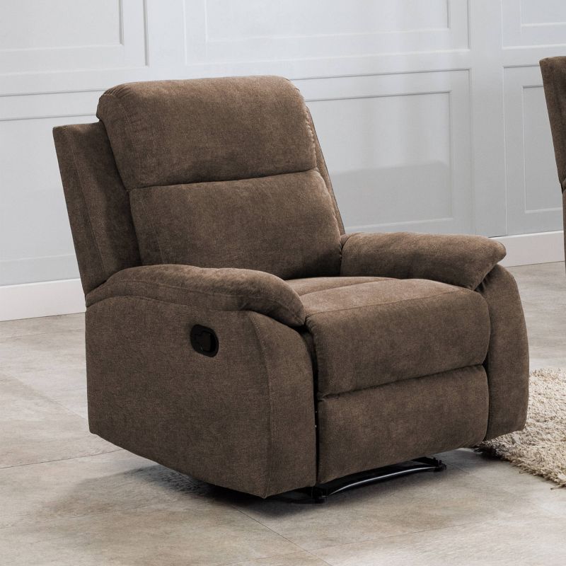 Ronald Contemporary Faux Leather Reclining Chair Brown - AC Pacific, 3 of 7