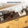 31.5" Sideboard Buffet Cabinet with Storage, Modern Farmhouse Coffee Bar with Doors and Adjustable Shelf, for Living Room, Dining Room, Brown - 4 of 4