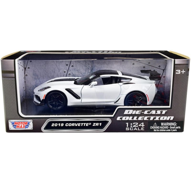 2019 Chevrolet Corvette ZR1 White with Black Accents 1/24 Diecast Model Car by Motormax, 1 of 4