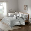 SEVOBAL Bedding Sets, Twin XL Geometric Metallic Duvet Cover Set with Silver Print and Decorative Pillows, Gray, 14.57"*12.99"*8.66" - 4 of 4