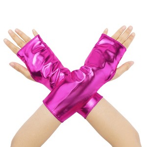 INSPIRE CHIC Women's Fingerless Shiny Lightweight Gloves 1 Pair - 1 of 4