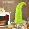 5 ft Bent Top Whimsical Christmas Tree, Pencil Xmas Tree with Red Ball, Metal Base, Prelit with 200 LED Lights - 4 of 4