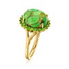 Ross-Simons Green Turquoise Ring With 0.30 ct. t.w. Chrome Diopsides in 18kt Gold Over Sterling - 3 of 4
