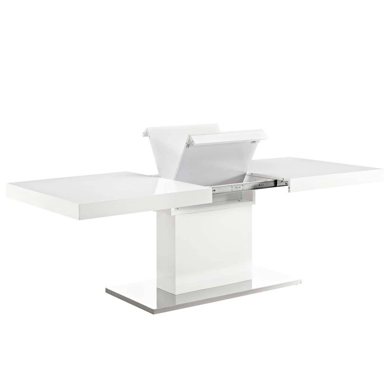Vector Extendable Dining Table White Silver - Modway, 3 of 9