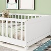 TIRAMISUBEST Twin size Floor Platform Bed with Built-in Book Storage Rack, Pine Wood Floor Bed Montessori Bed Toddler Bed with Slats Support - 4 of 4