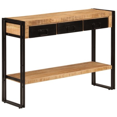 vidaXL Console Table 43.3 in.x11.8 in.x29.9 in. Solid Wood Mango