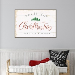 33" x 22" Christmas Farm V Framed Wall Canvas - Amanti Art - 1 of 4