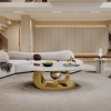 DOMETOUR Marble Coffee Table with Sculptural Stainless Steel Base - 4 of 4