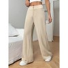 Women's High Waist Wide Leg Palazzo Pants Elastic Fit Casual Trousers with Pockets Palazzo Sweatpants - 3 of 4